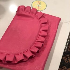 New Pink ruffle clutch.